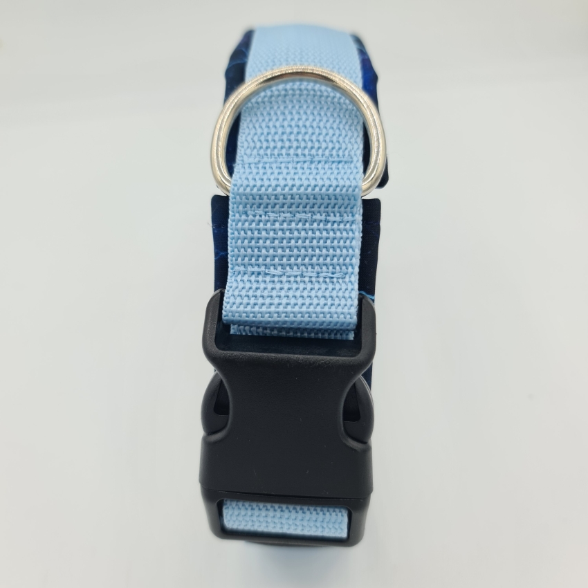 Halsband hellblau mit Nachthimmel verstellbar & gepolstert